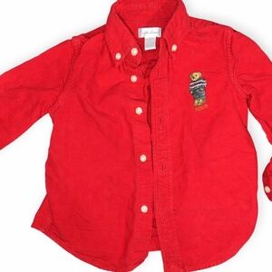 24month RED POLO BEAR BUTTON DOWN
